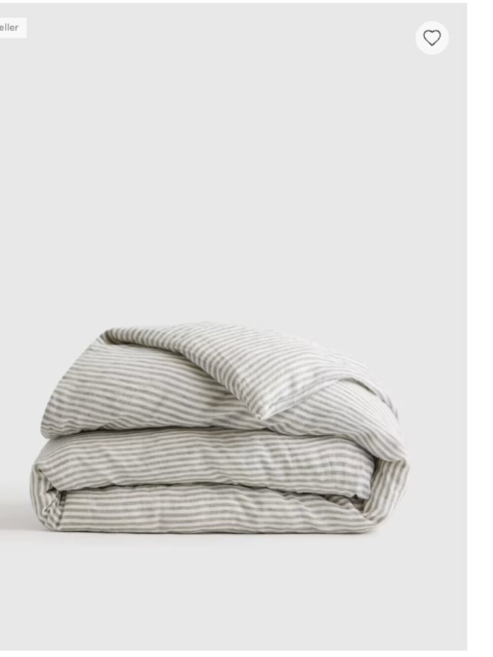 NWOT Quince 100% European Linen Stripe Duvet Cover King/Cal King Gray White